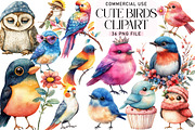 Cute Birds Clipart, an Illustration by Daily.Designs (Thumbnail 1 of 5)