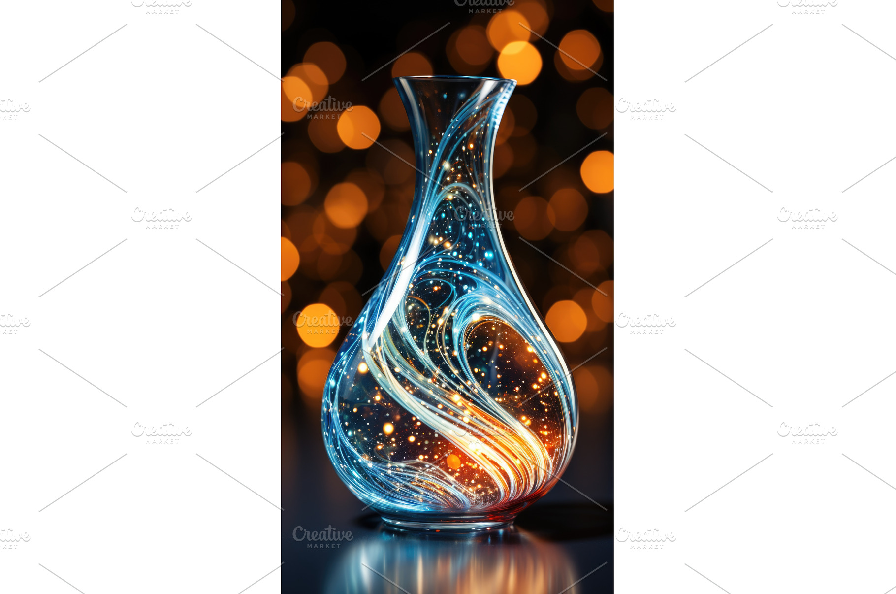 A glass vase sitting on top of a, an Abstract Photo by tilialucida
