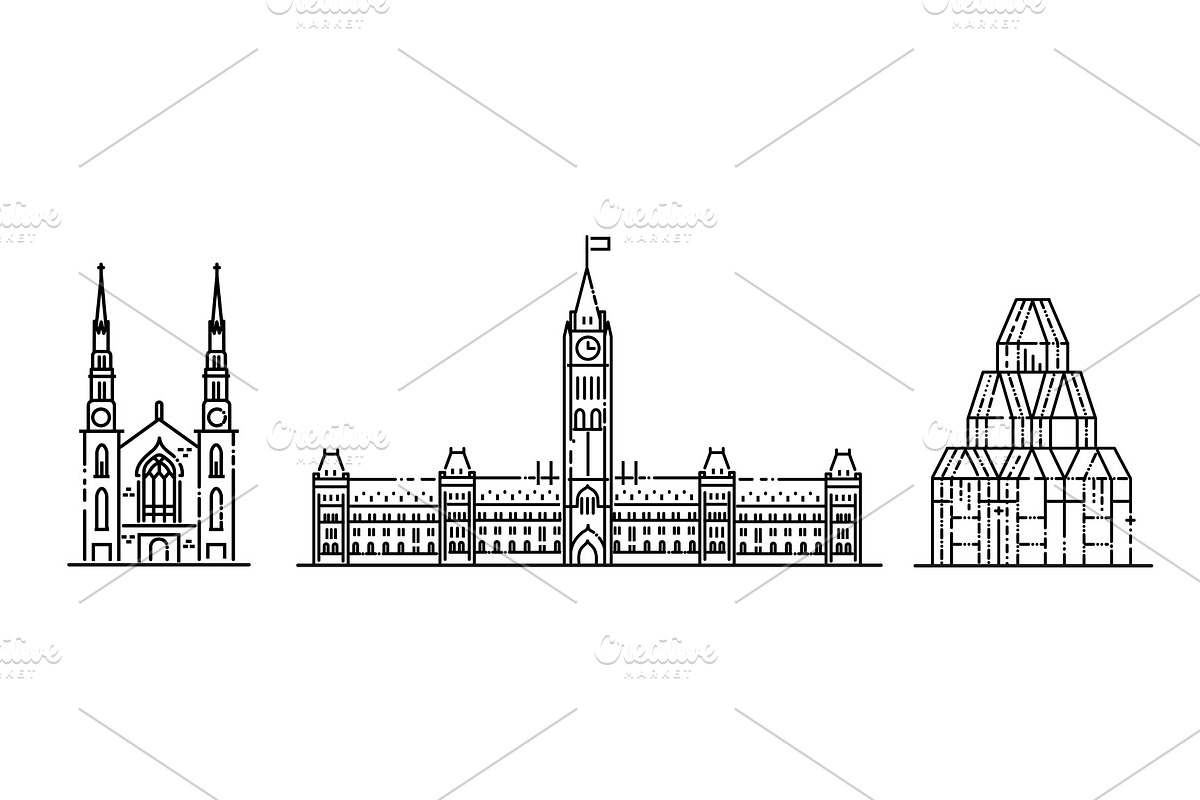 Canada Architecture Symbol, an Outline Icon by Tettygreen