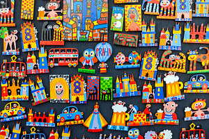 Colorful souvenir magnets in Prague, an Arts & Entertainment Photo by BOOCYS