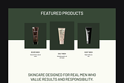 Figma Men’s Skincare Landing Page, a Landing Page Template by Musara (Thumbnail 2 of 5)