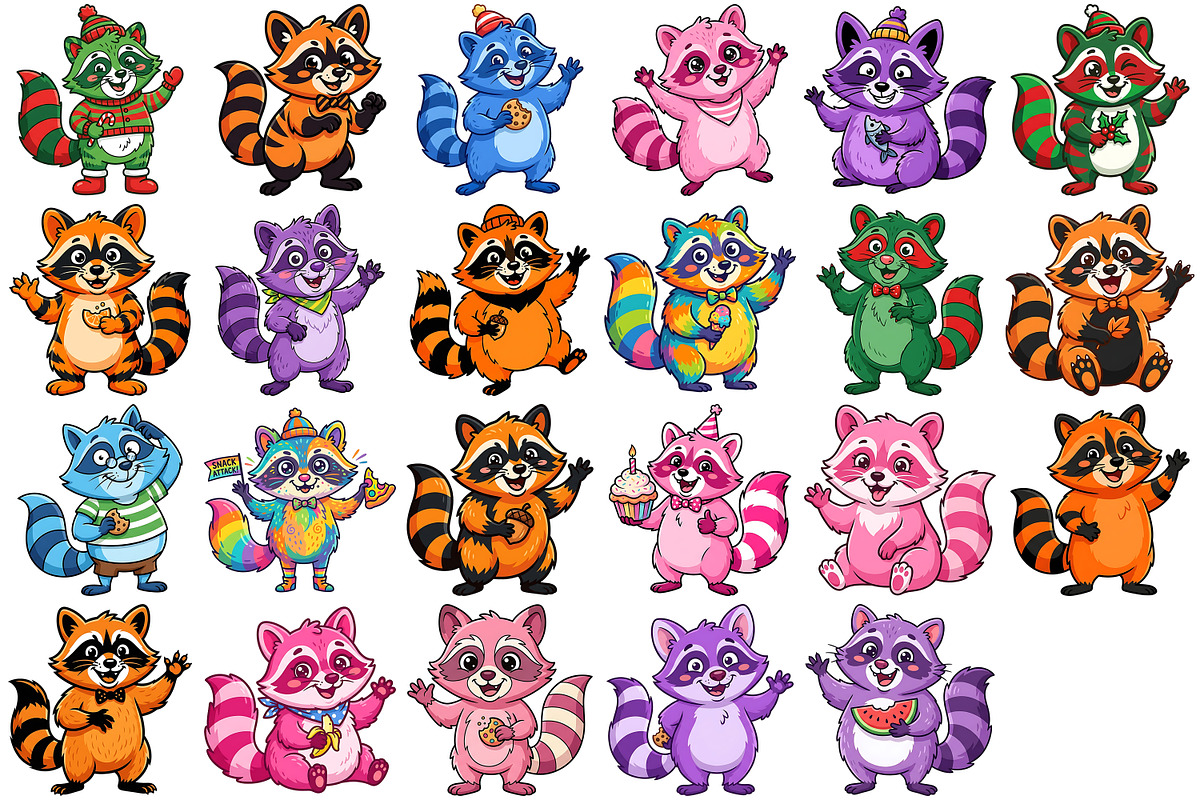 Funny Raccoon Clipart, an Animal Illustration by Forhadx5 (Photo 5 of 8)