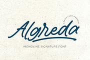 Algreda - Monoline Signature Font, a Script Font by Graha Type (Thumbnail 1 of 12)