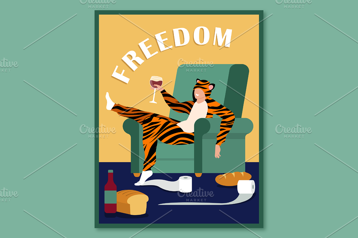 Stay Home Toilet Paper Poster, a Decorative Illustration by Queen of Infographics (Photo 1 of 3)