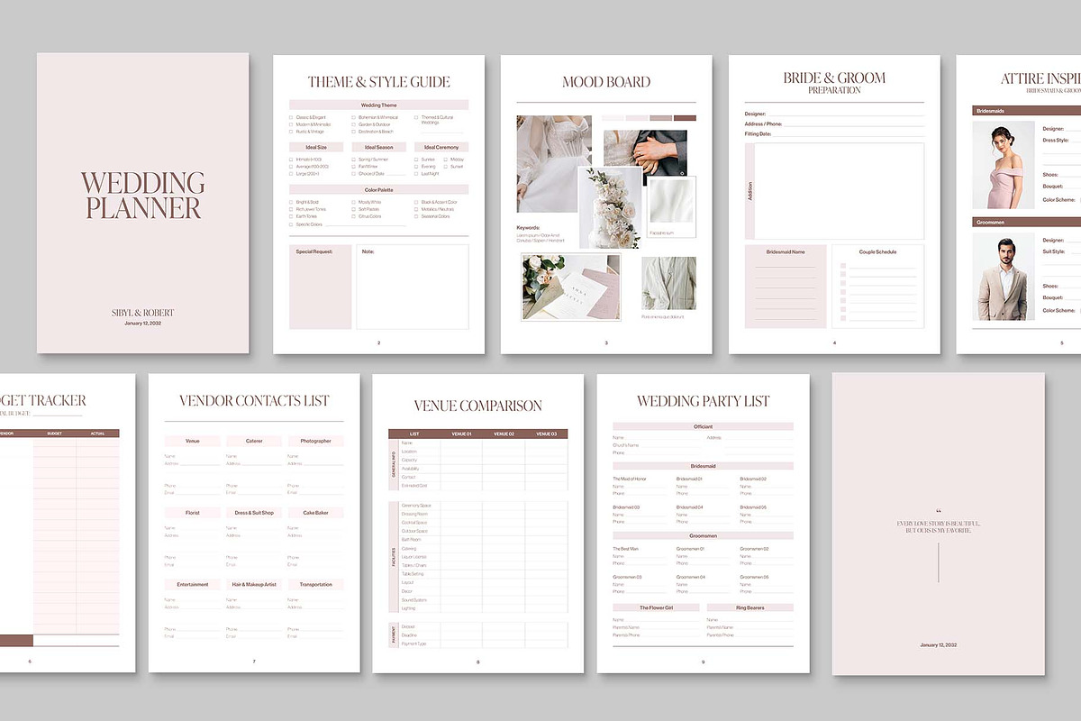 Wedding Planner Template, a Stationery Template by BrandPacks (Photo 2 of 6)