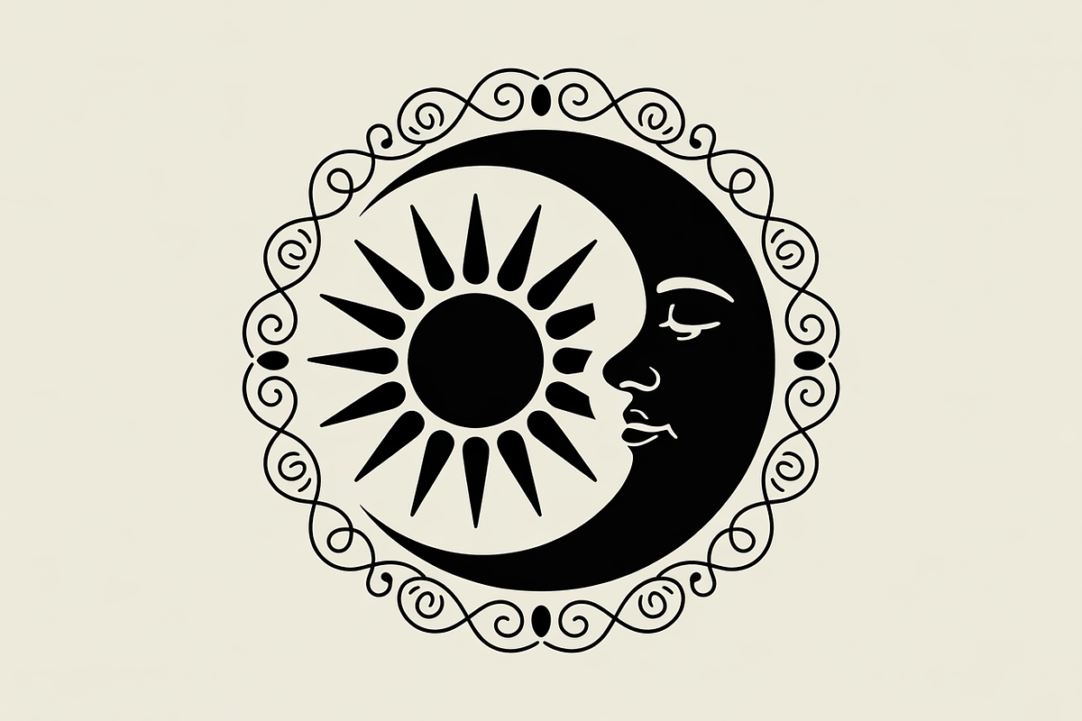 sun and moon surrounded by flowing, an Illustration by Amazin_art (Photo 16 of 25)