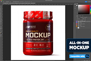 1lb Whey Protein Jar Mockup A2-Pro, a Packaging Mockup by Design Warlord (Thumbnail 2 of 16)