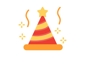 Party Hat Flat Icon, a Duotone Icon by Pexelpy
