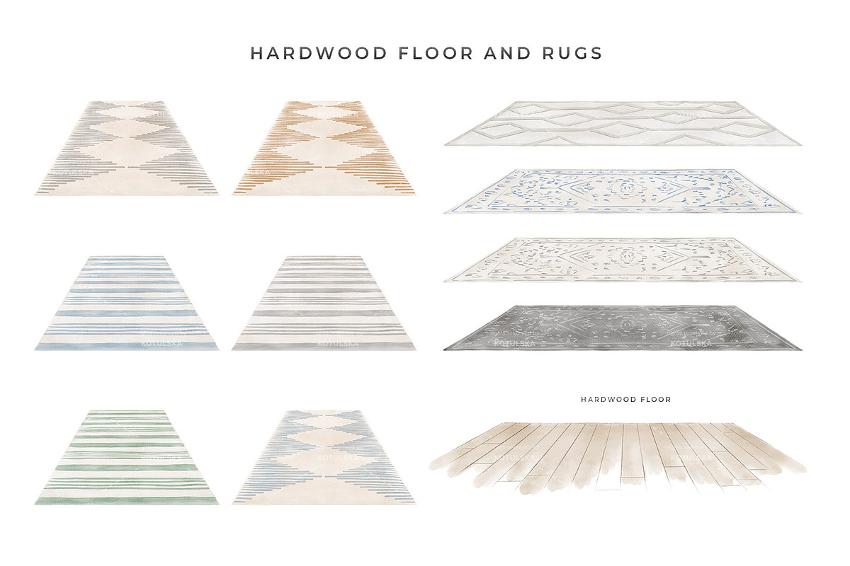 Watercolor Interior Creator, a Decorative Illustration by Kotulska (Photo 9 of 18)