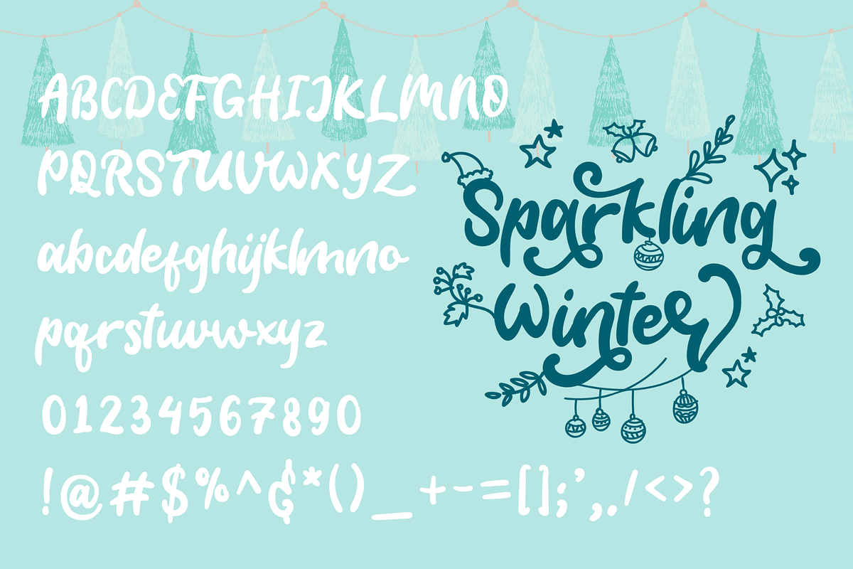 Sparkling Winter – Holiday Font, a Handwritten Font by Creaditive Design (Photo 9 of 11)