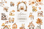 Watercolor clipart autumn friends, an Animal Illustration by Invite to Clipart (Thumbnail 1 of 6)