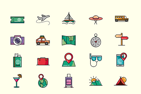 Travel & Vacation Icon Set preview 2