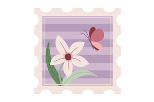 Postage stamp, icon. Hand, an Object Illustration by Things for designers