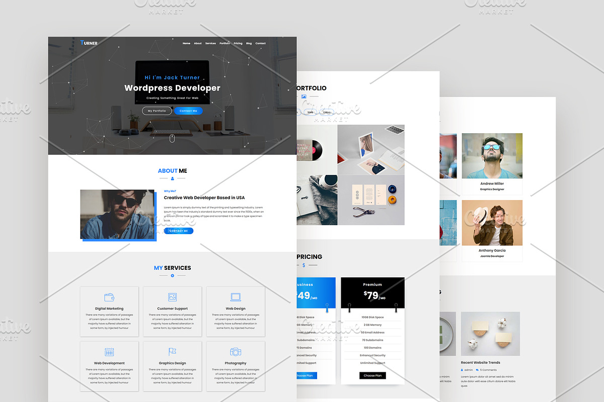 Personal Portfolio Landing Page, a Landing Page Template by nandinigraphics (Photo 2 of 3)