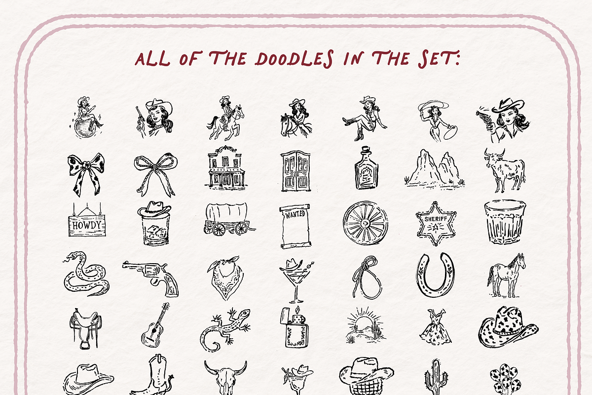 Rodeo Clipart, Western Doodles, an Object Illustration by The October Creative (Photo 4 of 6)