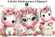 Little Unicorns Clipart, a Seasonal Illustration by CreationArt (Thumbnail 1 of 6)