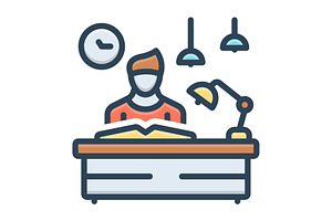 Study perusal color icon, a Duotone Icon by Creative priyanka