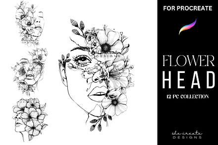 Procreate Flowerhead Brush Stamps