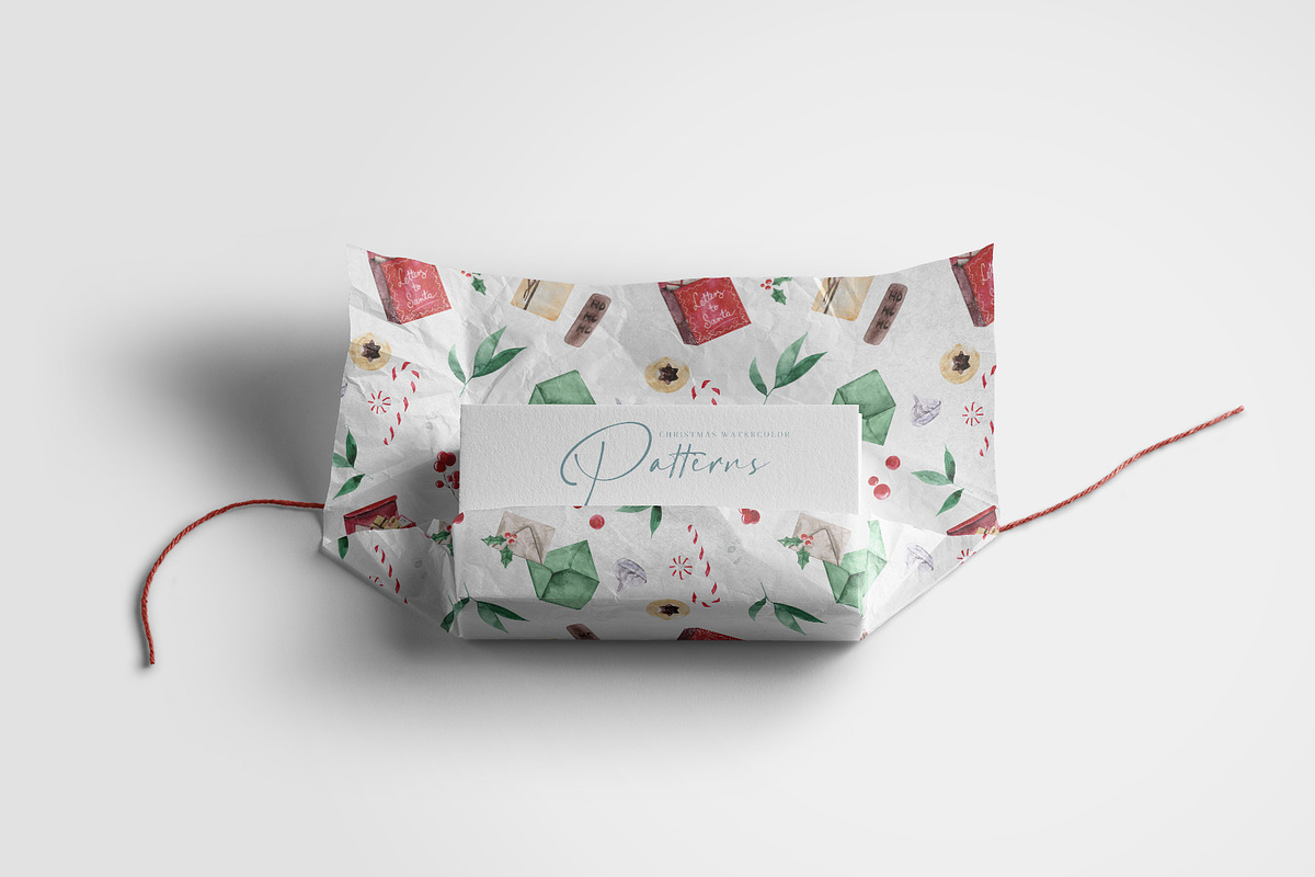 Christmas watercolor patterns, a Pattern Graphic by LeriaArt watercolor (Photo 6 of 8)