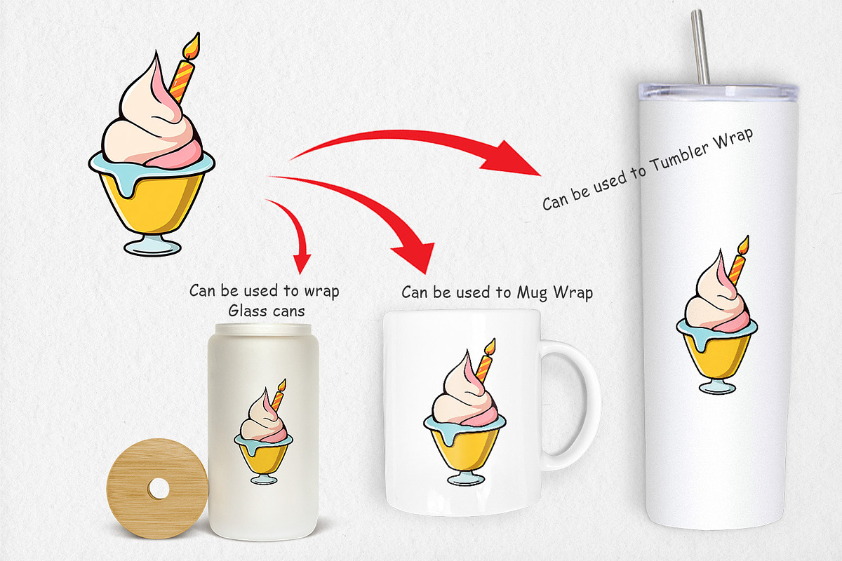 Party Ice Cream Clipart, a Graphic by Artnoy (Photo 4 of 5)