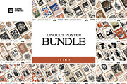 Linocut Poster Bundle | 11 in 01, an Object Graphic by KetteCreate (Thumbnail 1 of 12)
