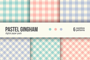PASTEL GINGHAM digital paper pack