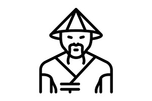 Chinese hat black icon, an Outline Icon by Creative priyanka