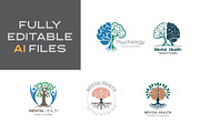 Tree of Life & Brain Logo Collection, a Branding & Logo Template by YUDesignStore (Thumbnail 2 of 14)