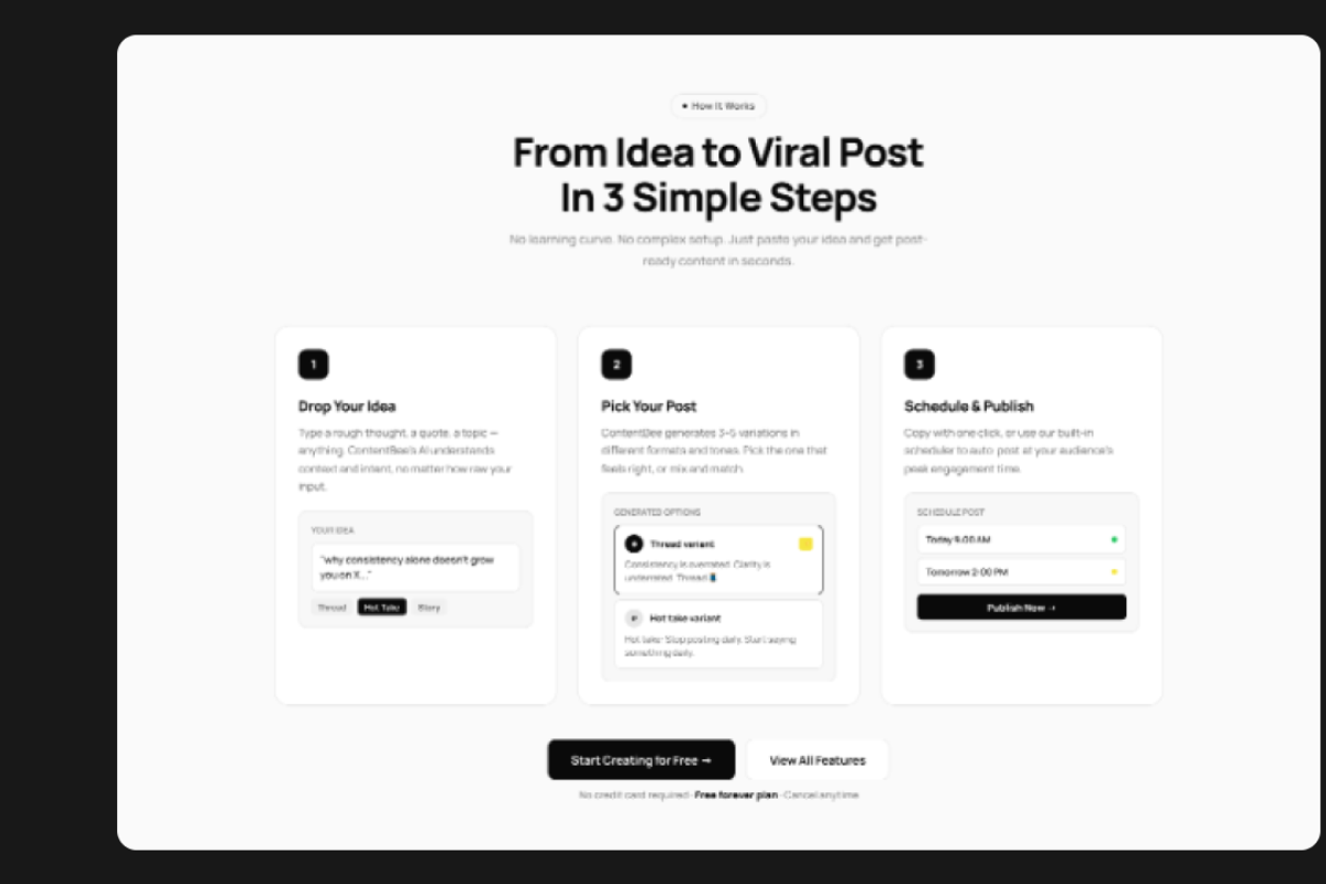 Ai Content Generation Website Figma, a Landing Page Template by Hammad Arif (Photo 3 of 5)