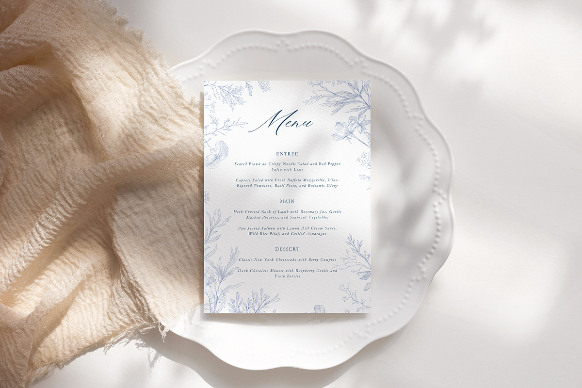 Modern French Toile DIY Wedding Set, a Stationery Template by Belle Measure (Photo 10 of 10)
