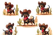 Vintage Cowboy Dog Clipart Bundle, an Animal Illustration by Design Scotch (Thumbnail 5 of 8)