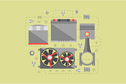 16 Auto Spare Parts Set, an Icon by Olha Kostiuk (Thumbnail 7 of 10)