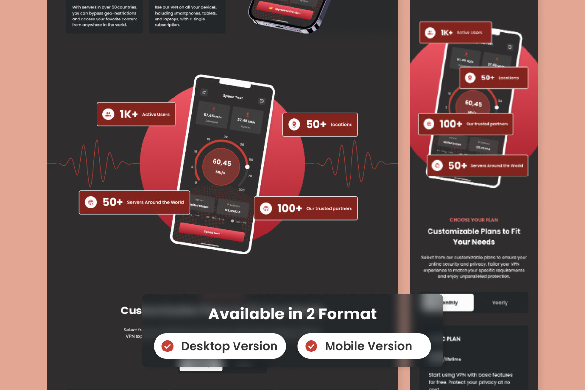 Phantom - VPN Proxy Landing Page V2, a Landing Page Template by twinstd (Photo 2 of 5)