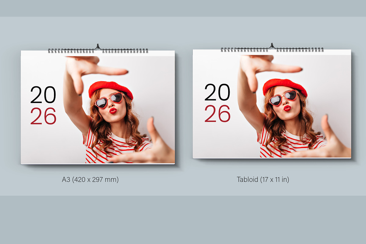 2026 Wall Calendar Template, a Stationery Template by R-studio (Photo 3 of 8)