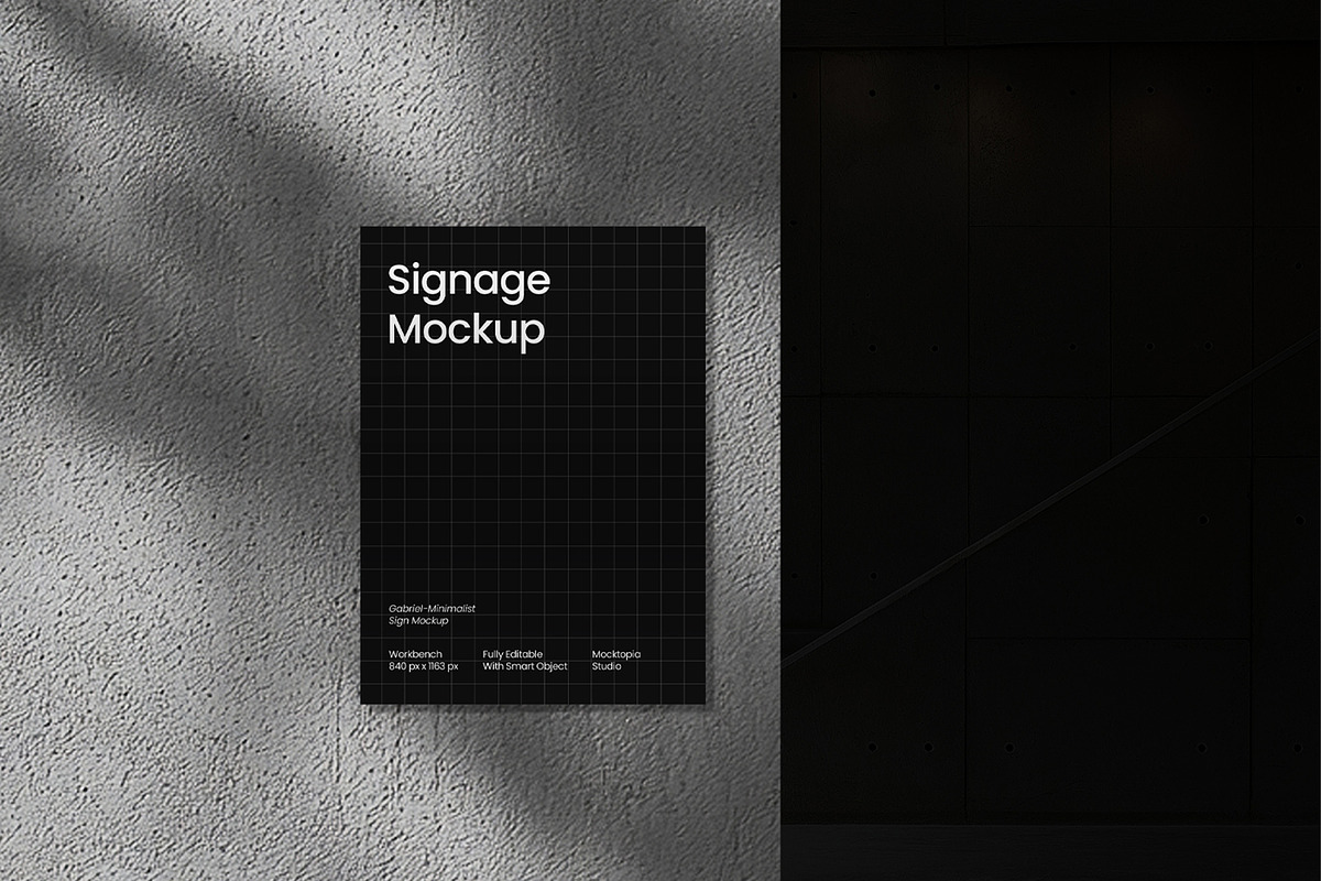 Gabriel Minimalist Signage Mockup, an Advertising Mockup by Mocktopia (Photo 1 of 8)