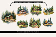 Cabin in the Woods PNG Clipart, an Object Illustration by Geniecreativestudio (Thumbnail 4 of 9)