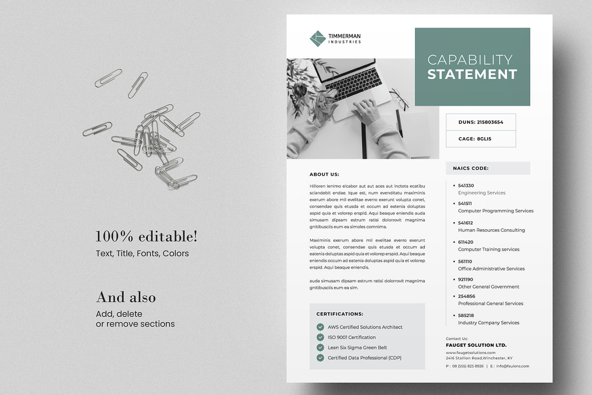 Business Capability Statement Design, a Brochure Template by DesVert (Photo 3 of 6)