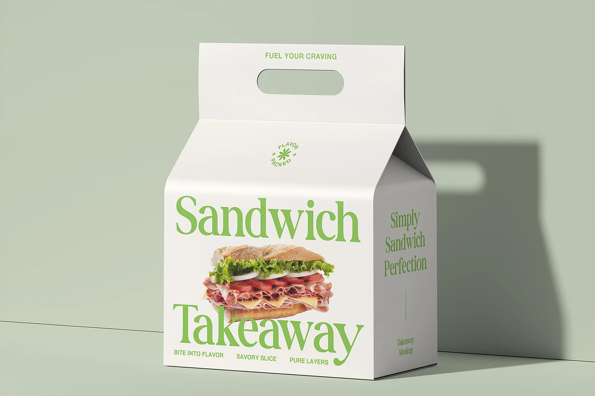 Eco Takeaway Food Box Mockup, a Packaging Mockup by graphicsauce (Photo 3 of 4)