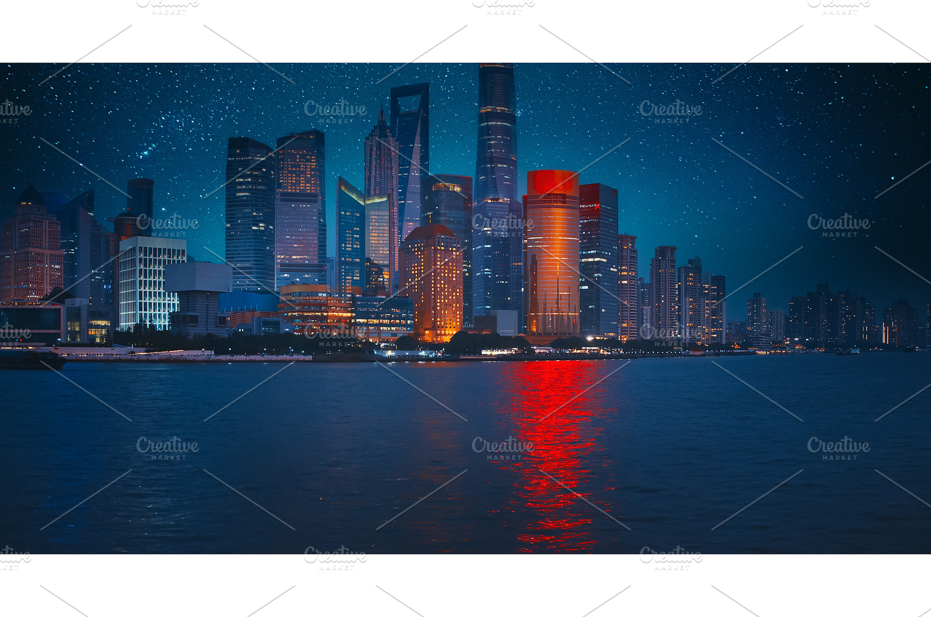 Night starry sky above Shanghai, an Architecture Photo by Our Amazing World