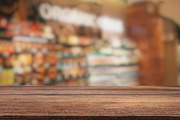 Grocery Store Shelves with Wooden Ta, a Food & Drink Photo by idea_design (Thumbnail 8 of 10)
