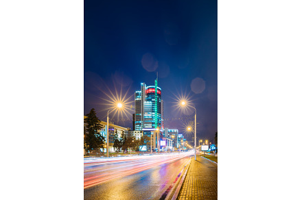 Panorama With Night Traffic On, an Architecture Photo by Our Amazing World