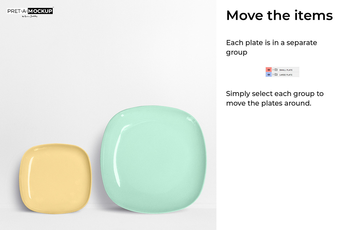 Square Plates Mockup, a Household Mockup by Pret-a-Mockup (Photo 3 of 9)