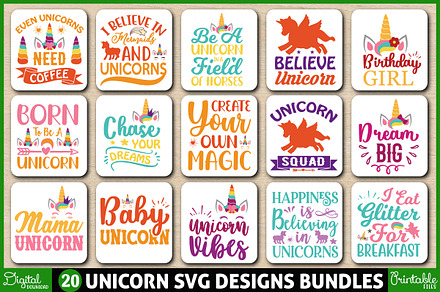 Unicorn SVG Designs Bundles