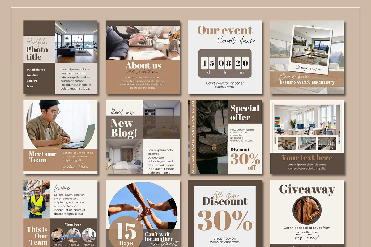 Warm Beauty Instagram Template Canva, a Social Media Template by Everyday Perfection (Photo 6 of 8)