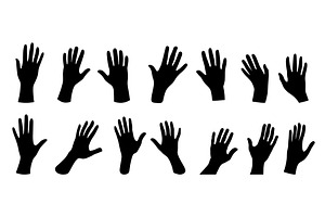 Human hands black silhouettes, an Object Illustration by Valerie Bodnar