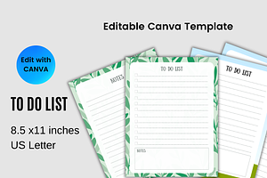 TO DO LIST PRINTABLE CANVA TEMPLATE