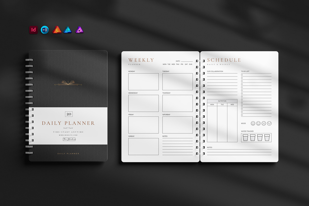 Planner & Notebook Template, a Stationery Template by DesignCrest (Photo 1 of 10)