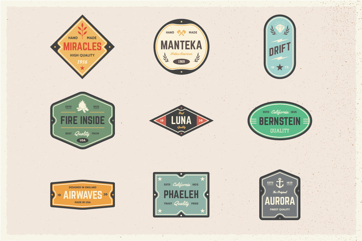 Vintage logo badges, a Branding & Logo Template by Optimistic shop