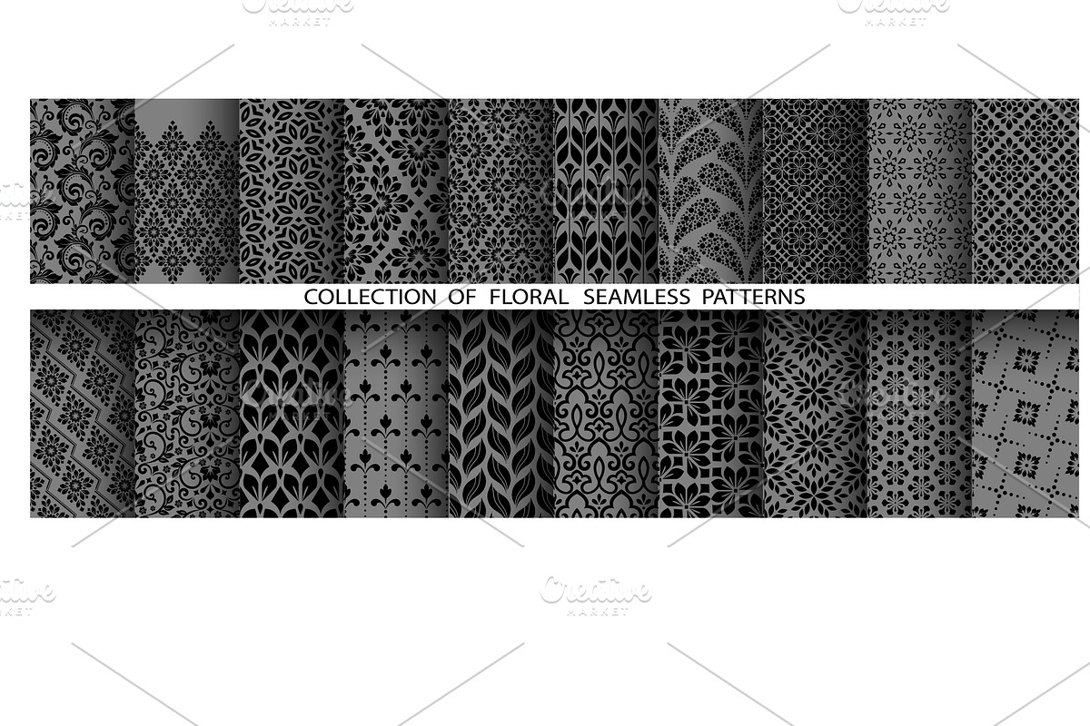 Geometric floral set of patterns, a Pattern Graphic by RODINA (Photo 1 of 3)