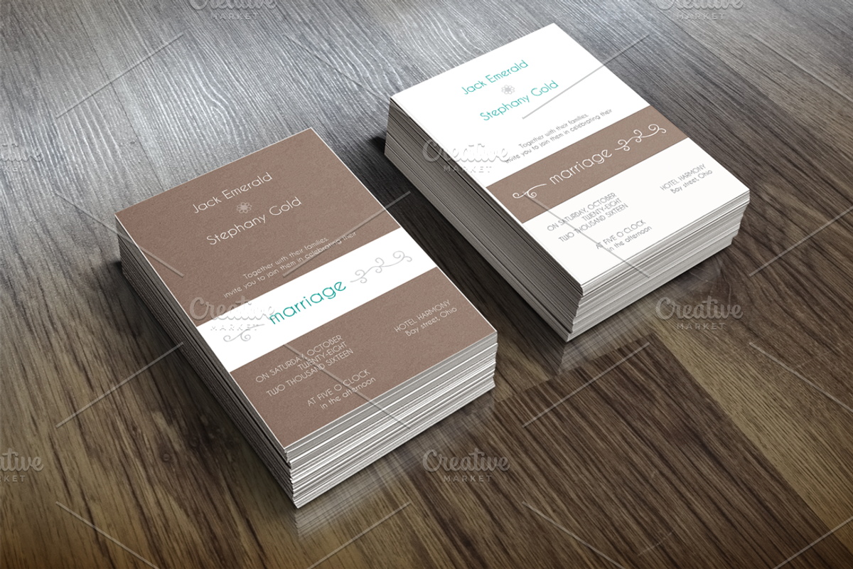 Minimalist Wedding Invitation Pack, an Invitation Template by Knofe (Photo 6 of 6)